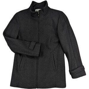 Jones New York Sport Womens‎ M Black Coat Wool Full Zip Dark Academia Normcore